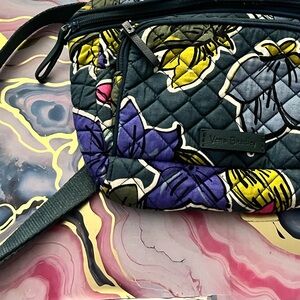 Vera Bradley Women's Quilted Floral Bag - Green with Purple, Yellow flowers